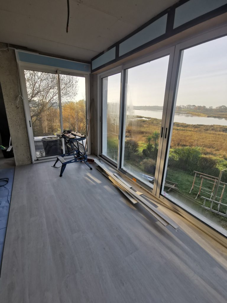 Chantier - Vue de l'étage de l'extension